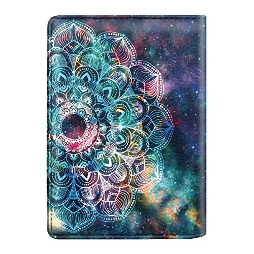 Passport Holder Cover,Traveling Passport Case Cute Navy Blue Passport Wallet for Women,Nebula