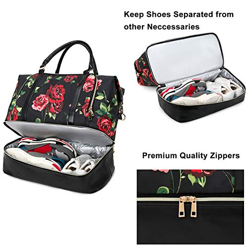 Ladies Travel Weekender Overnight Duffel Carry-On Tote or Laptop Bag w/Shoe Compartment