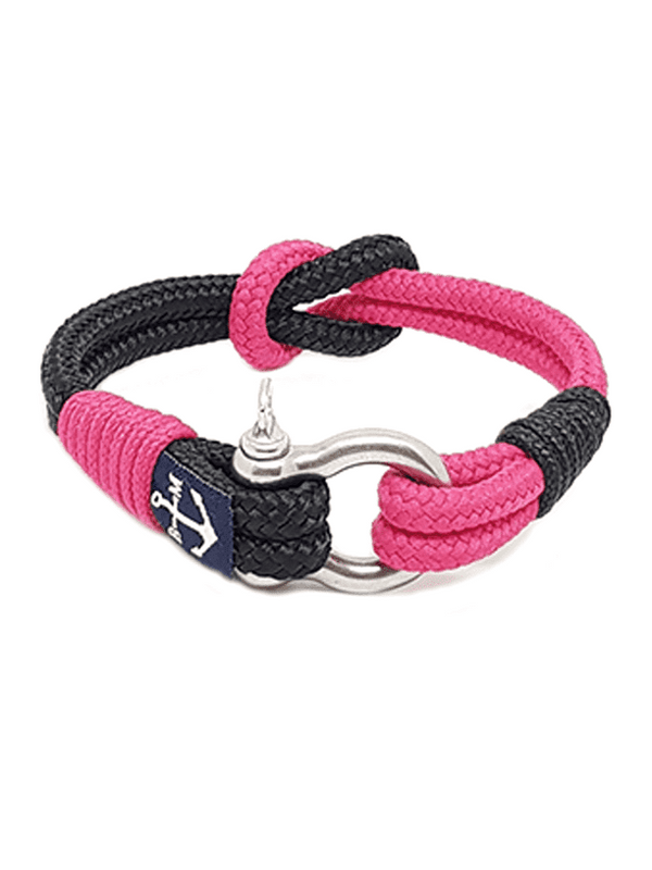 Ralegh Nautical Pink & Black Knotted Bracelet