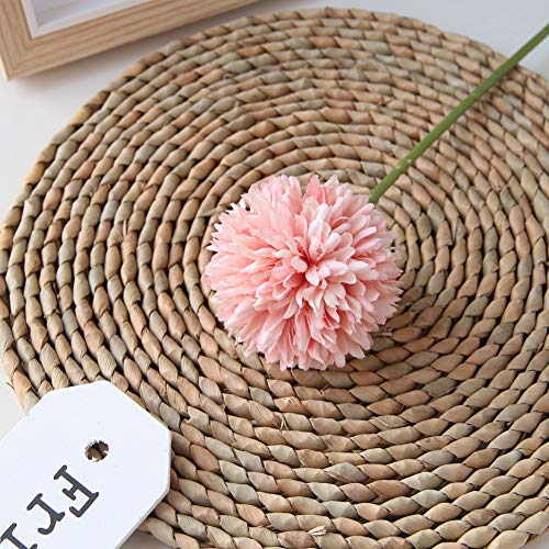 Artificial Flowers Chrysanthemum Ball Flowers Bouquet 10pcs Present for Important People Glorious Moral for Home Office Coffee House Parties and Wedding(Light Pink)