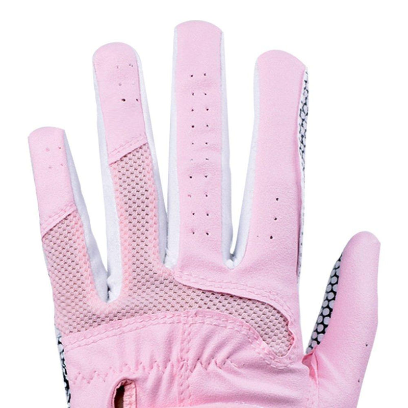 GH Women's Leather Golf Gloves, One Pair, Both Hands  (3 colors) - Pink and Caboodle