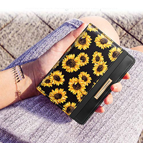 Passport Holder Cover,Traveling Passport Case Cute Passport Wallet for Women,Sunflower