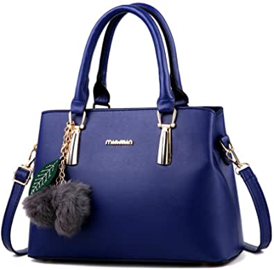 Women's Leather Handbag Tote Shoulder Bag Crossbody Purse (9 colors), Ivory