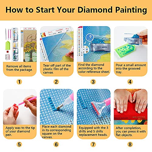 TISHIRON Diamond Painting Kit for Adults Beginner Kids Sunflower Vase Full Drill 5D Diamond Painting Flowers DIY Paint by Diamonds for Adults Art and Crafts Wall Decoration Gift 12 X 16 Inches
