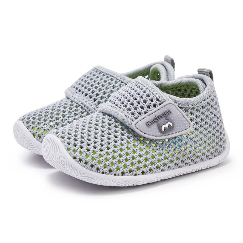 BMCiTYBM Baby Sneakers Girl Boy Tennis Shoes First Walker Shoes 12-18 Months Grey