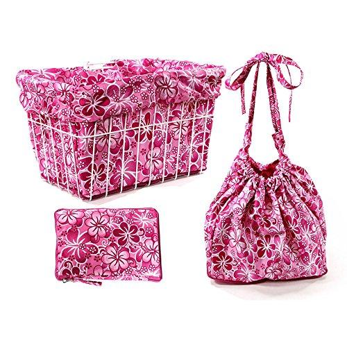 Cruiser Candy Pink Hawaiian Bicycle Basket Liner - Pink and Caboodle