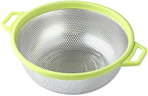 Stainless Steel Colander With Handle and Legs, Large Metal Strainer for Pasta, Berries, Veggies  (2 colors)