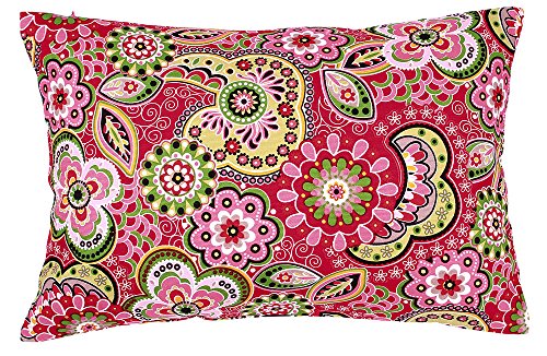 TangDepot174; 100% Cotton Floral/Flower Printcloth Decorative Throw Pillow Covers/Handmade Pillow Shams - Many Colors, Sizes Avaliable - (12"x18", S31 Blossoming -Red)