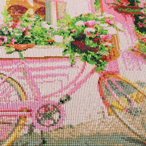 Pink Bicycle & Floral Garden 5D Full Drill Diamond Painting