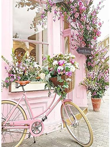Pink Bicycle & Floral Garden 5D Full Drill Diamond Painting