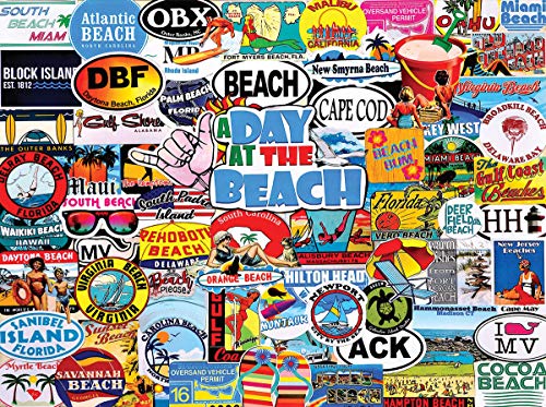 White Mountain Puzzles A Day at The Beach - 1000 Piece Jigsaw Puzzle