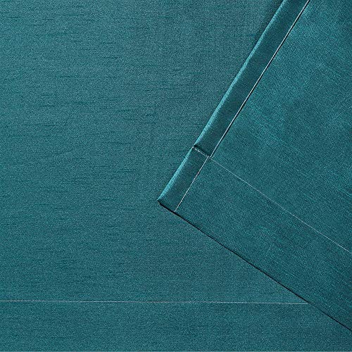 Exclusive Home Chateau Striped Faux Silk Grommet Top Curtain Panel Pair, 54"x84", Teal