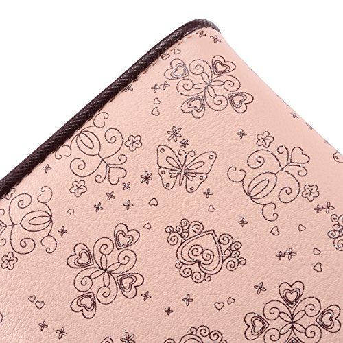 Women's Wallet Clutches Purse Long Leather Cute Shoe Purse With Bandage (Pink)