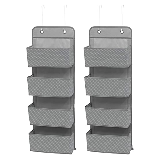 Children's 4-Pocket Over Door Hanging Wall Organizer, 1 or 2 Pack (4 colors)