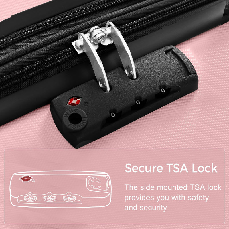 3-Pc Hard Shell Suitcase Luggage Set w/Spinner Wheels, Lightweight, TSA Combination Locks  (3 colors)