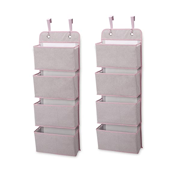 Children's 4-Pocket Over Door Hanging Wall Organizer, 1 or 2 Pack (4 colors)