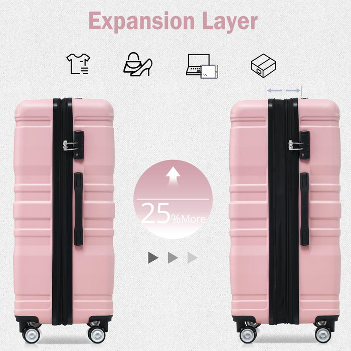 3-Pc Hard Shell Suitcase Luggage Set w/Spinner Wheels, Lightweight, TSA Combination Locks  (3 colors)