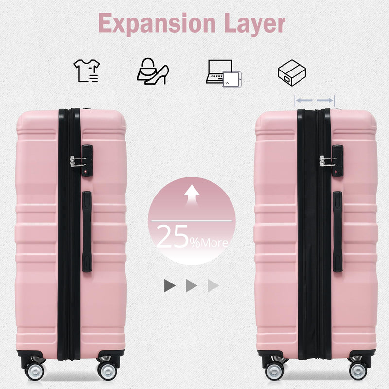 3-Pc Hard Shell Suitcase Luggage Set w/Spinner Wheels, Lightweight, TSA Combination Locks  (3 colors)