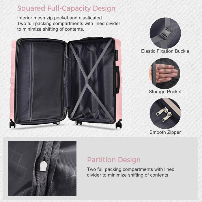 3-Pc Hard Shell Suitcase Luggage Set w/Spinner Wheels, Lightweight, TSA Combination Locks  (3 colors)