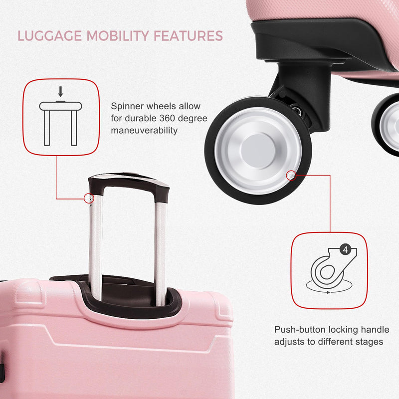 3-Pc Hard Shell Suitcase Luggage Set w/Spinner Wheels, Lightweight, TSA Combination Locks  (3 colors)