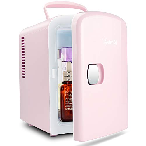 AstroAI Mini Fridge 4 Liter/6 Can AC/DC Portable Thermoelectric Cooler, Pink - Pink and Caboodle