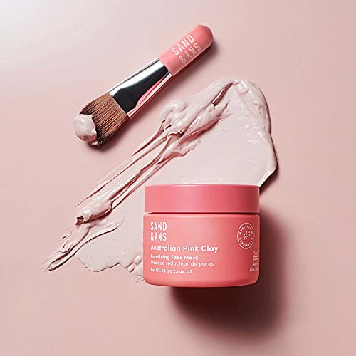 Australian Pink Clay Pore Minimizer & Cleanser Face Mask w/Applicator Brush - Pink and Caboodle