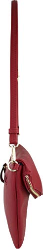 B BRENTANO Fold-Over Envelope Wristlet Clutch Crossbody Bag (Red) - Pink and Caboodle