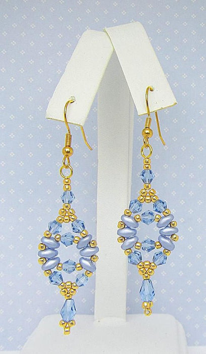 Baby Blue Crystal Oval Dangle Teardrop Earrings - Pink and Caboodle