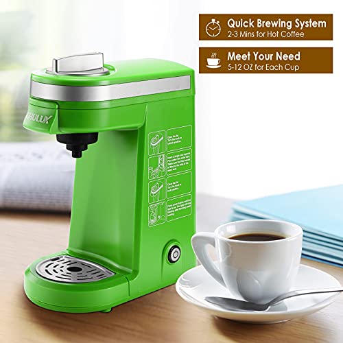CHULUX Single Serve Coffee Maker with Removable Drip Tray,Green - Pink and Caboodle