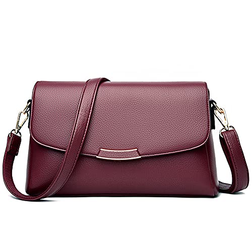 Classic Style Women's Small Satchel Crossbody Handbag (6 colors) - Pink and Caboodle