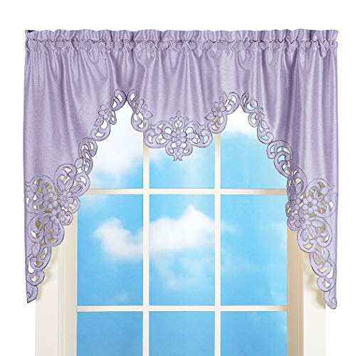 Collections Etc Elegant Scroll Window Valance Lavender 58