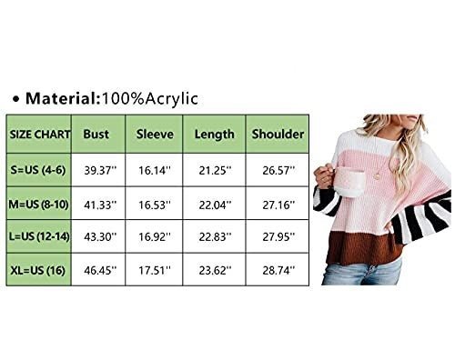 Color Block Loose Knitted Pink, Black, Red, White Pullover Sweater Top - Pink and Caboodle