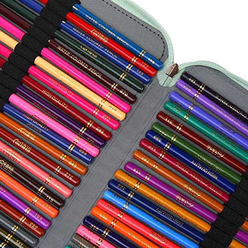 Colored Pencil Case - 252 Slots Pencil Holder with Zipper Closure Twill Fabric Large Capacity Pencil Case for Watercolor Pens or Markers, Pencil Case Organizer for Artist (Black Flower) - Pink and Caboodle