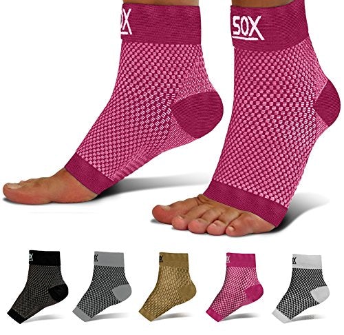 Compression Ankle Socks w/Arch Support for Everyday Use (9 colors) - Pink and Caboodle