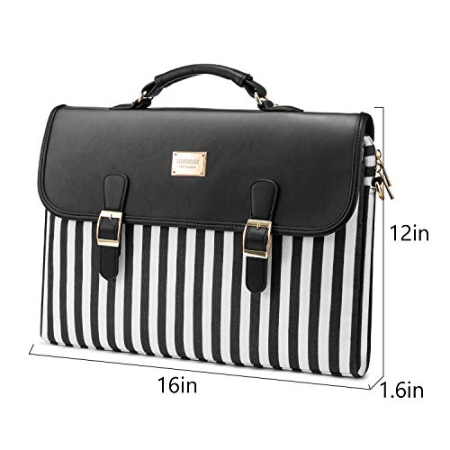 Computer Bag Laptop Bag for Women Cute Laptop Sleeve Case for Work College, Slim-Black, 15.6-Inch - Pink and Caboodle