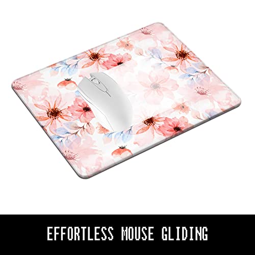 Computer Mouse Pad, Anti-Slip Rubber, 30% Thicker w/Stitched Edges (5 styles) - Pink and Caboodle
