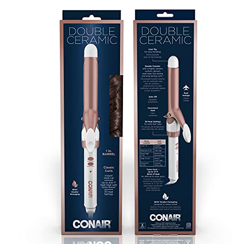 Conair Double Ceramic 1-Inch Curling Iron - Pink and Caboodle