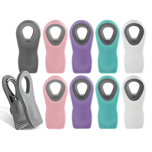 COOK WITH COLOR 10 Pc Chip Bag Clips- Kitchen Clips, Magnetic Chip Clips for Bags, Food Bag Clips with Airtight Seal (Multicolored)