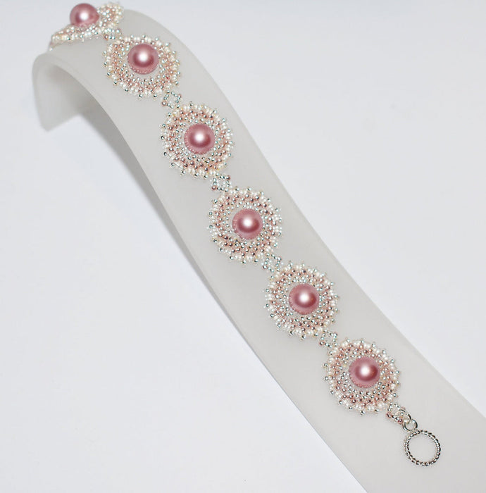 Iridescent Pink Pearl Bracelet made with Genuine Swarovski Pearls
