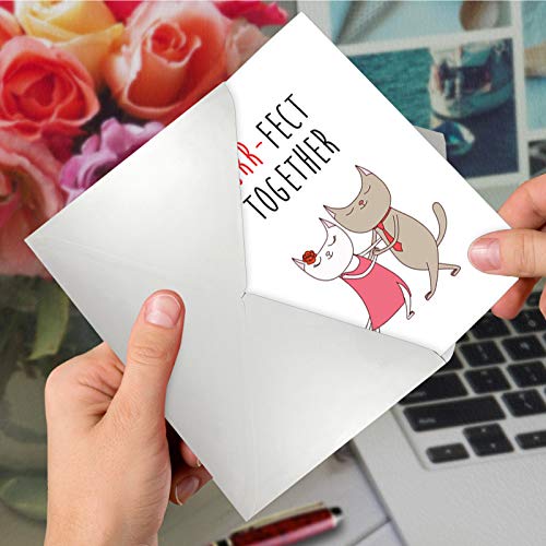 "Purr-Fect Together" Happy Anniversary Greeting Card with Envelope - Pink and Caboodle
