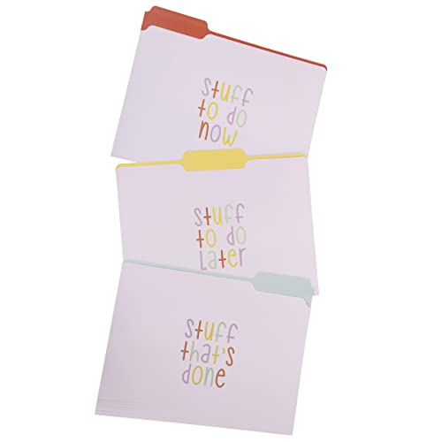 "Trying My Best” File Folders Set w/Colorful Motivational Messages (Set of 9) - Pink and Caboodle